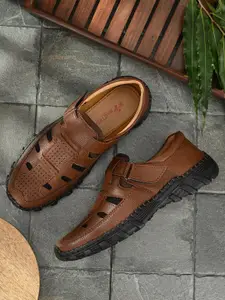 Mactree Men Brown Solid Shoe-Style Sandals