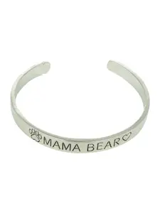 Arendelle Women Silver-Toned Mama Bear Kada Bracelet