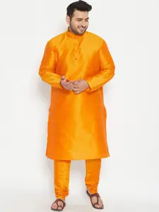 VASTRAMAY Men Orange Kurta with Churidar