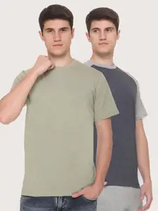 Obaan Men Green & Grey 2 T-shirt