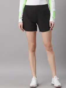 JUMP USA Women Black Outdoor Sports Shorts with e-Dry Technology
