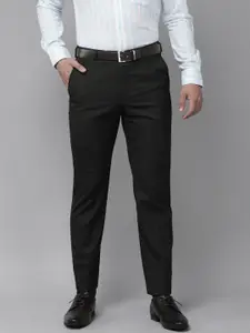 Park Avenue Men Black Solid Smart Fit  Trousers