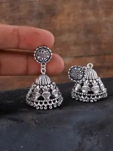 Silvermerc Designs Silver-Plated Dome Shaped Jhumkas Earrings