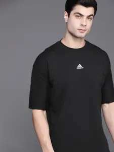 ADIDAS Men Black Solid Sustainable T-shirt