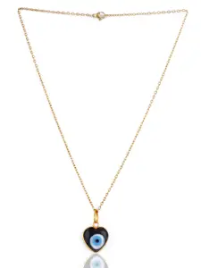 EL REGALO Blue & Gold-Toned Brass Evil Eye Necklace