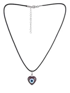EL REGALO Black & Blue Evil Eye Brass Necklace