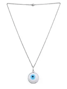 EL REGALO Silver-Toned Brass Evil Eye Necklace
