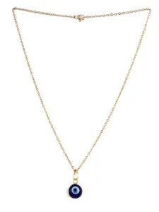 EL REGALO Women Blue Gold-Plated Evil Eye Pendent Necklace
