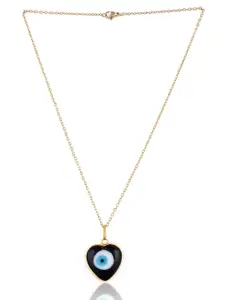 EL REGALO Purple & White Brass Evil Eye Heart Necklace