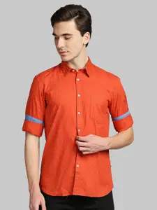 Parx Men Red Slim Fit Printed Casual Shirt