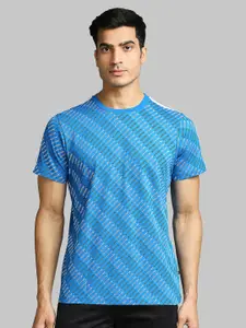 Parx Men Blue Typography Printed Cotton T-shirt