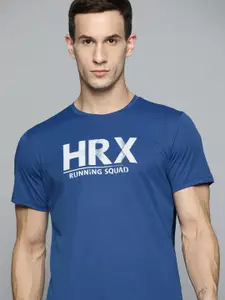 HRX By Hrithik Roshan Running Men ESTATE BLUE Rapid-Dry Brand Carrier Tshirts