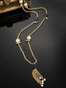 DUGRISTYLE Gold-Toned & Blue Copper Necklace