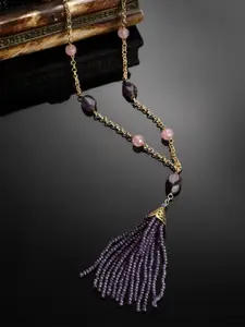DUGRISTYLE Gold-Toned & Purple Copper Gold-Plated Handcrafted Necklace