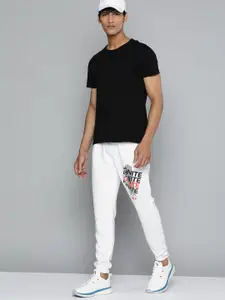 HRX By Hrithik Roshan Lifestyle Men Optic White Bio-Wash Brand Carrier Track Pants