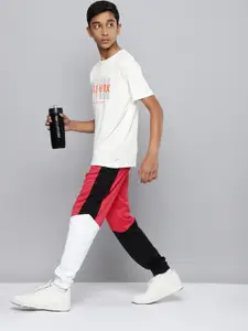 HRX By Hrithik Roshan Active Boys Fromula Red Rapid-Dry Colourblock Track Pants