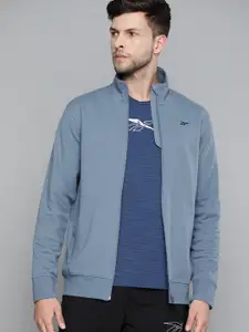 Reebok Men Blue Solid Training Sporty Jacket