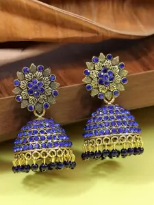 Crunchy Fashion Blue Contemporary Jhumkas Earrings