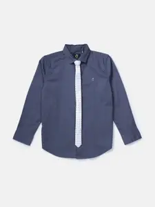 Gini and Jony Boys Blue Cotton Casual Shirt