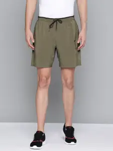 Reebok Men Olive Green Solid Speedwick Training Sports Shorts