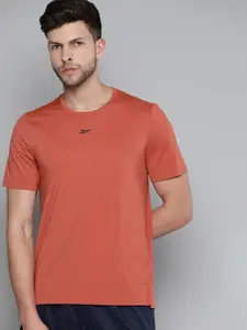 Reebok Men Rust Orange TS AC Solid Activchill Training T-shirt
