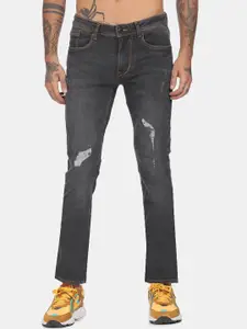 Flying Machine Men Black Slim Fit Mildly Distressed Light Fade Jeans
