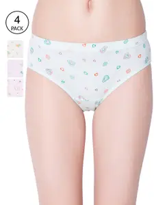 Dollar Missy Pack of 4 Light Printed Inner Elasticated Hipster Panty MMBB-121L-R3-OE2-PO4