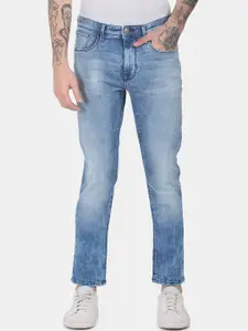 Arrow Men Blue Slim Fit Mid Rise Heavy Fade Jeans