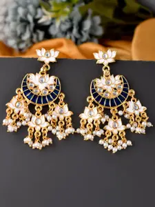 Silvermerc Designs Gold-Plated Meenakari Chandbalis Earrings