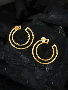 Silvermerc Designs Gold-Toned Contemporary Half Hoop Earrings