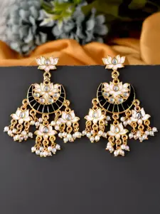 Silvermerc Designs Gold-Plated Contemporary Meenakari Chandbalis Earrings