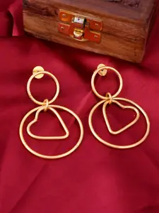 Silvermerc Designs Gold-Plated Contemporary Heart in Circle Drop Earrings