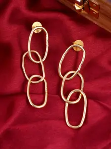 Silvermerc Designs Gold-Plated Contemporary Drop Earrings