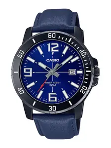 CASIO Men Blue Dial & Blue Leather Straps Analogue Watch MTP-VD01BL-2BVUDF