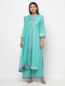 Safaa Green Unstitched Dress Material