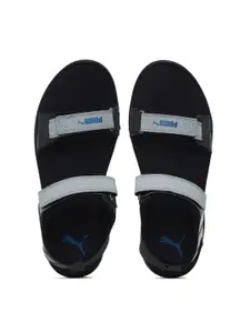 Puma Men Black & Grey Comfort Sandals