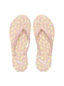 Puma Women Pink & Yellow Printed Thong Flip-Flops