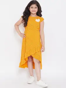 Stylo Bug Yellow & Red Floral A-Line Pure Cotton Midi Dress
