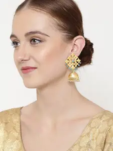 PANASH Gold-Toned Dome Shaped Jhumkas Earrings