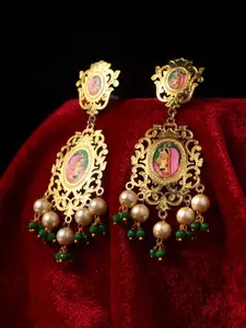 PANASH Gold-Toned Contemporary Jhumkas Earrings