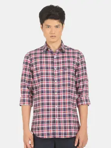 Arrow Sport Men Navy Blue Tartan Checks Casual Shirt