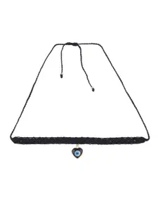 EL REGALO Women Purple & Blue Heart Evil Eye Pendent Necklace