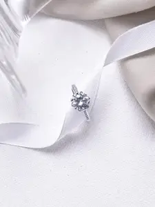 JOKER & WITCH  Silver Toned Achlys Rhinestone Ring