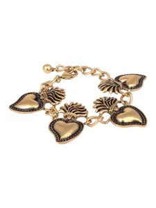 Arendelle Women Gold-Toned & Black Link Bracelet