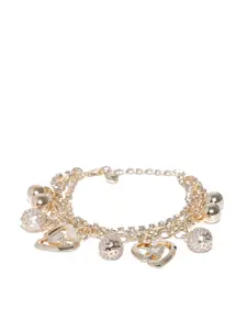 Shining Diva Fashion Gold-Toned Multistranded Bracelet