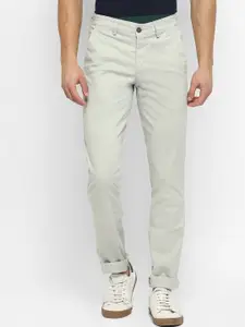 Turtle Men Off White Ultra Slim Fit Cotton Trousers