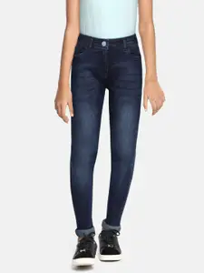 Allen Solly Junior Girls Navy Blue Skinny Fit Light Fade Stretchable Jeans