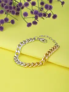 Carlton London Women Silver-Toned Gold-Plated Handcrafted Link Bracelet