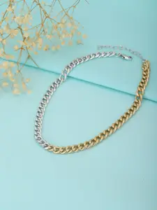 Carlton London Silver-Toned Gold-Plated Handcrafted Link Necklace
