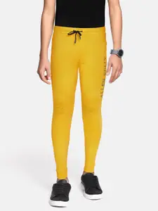 Allen Solly Junior Boys Yellow Solid Regular Fit Pure Cotton Joggers